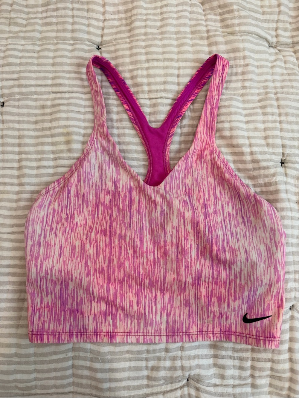 Nike Pink Space-Dye Racerback Sports Bra EXCELLENT CONDITION